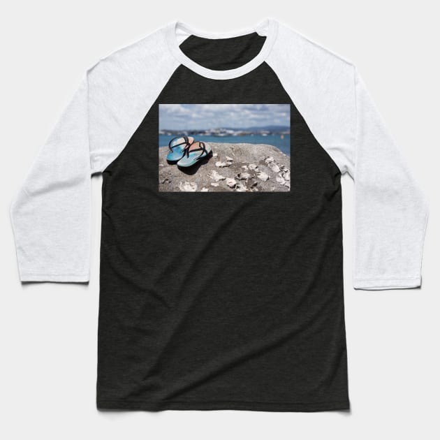 jandals at the beach Baseball T-Shirt by sma1050